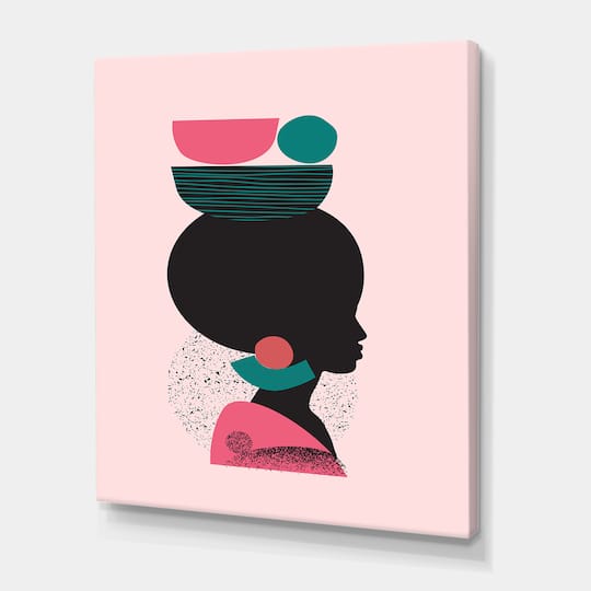 Designart - Ethnic Geometric Silhouette of African American II